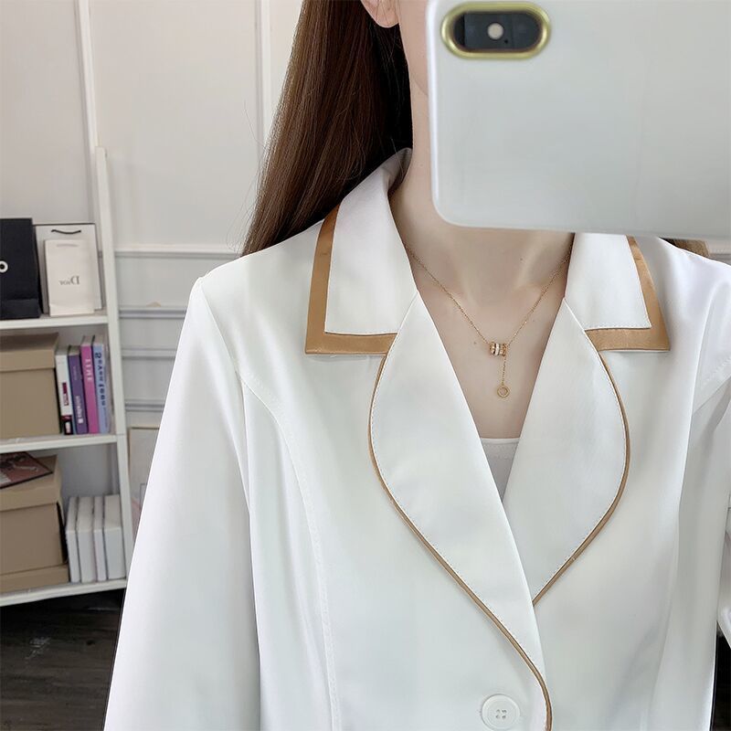 Medical Lab Logo - Branco curto uniforme de beleza vestido