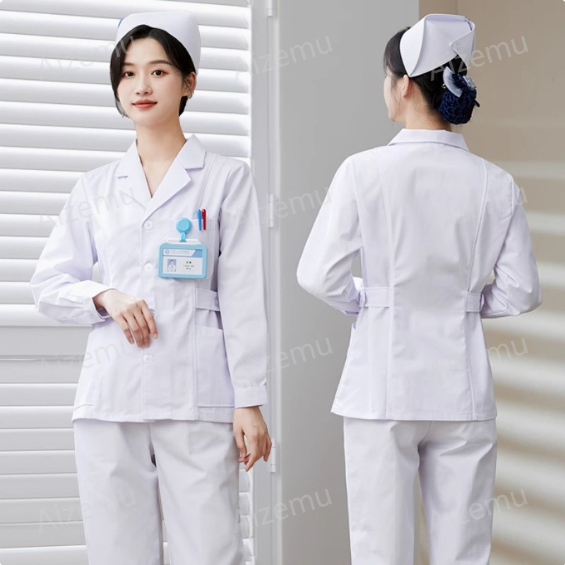 Novo uniforme branco de manga  - Medical Lab Logo avaliação e preço