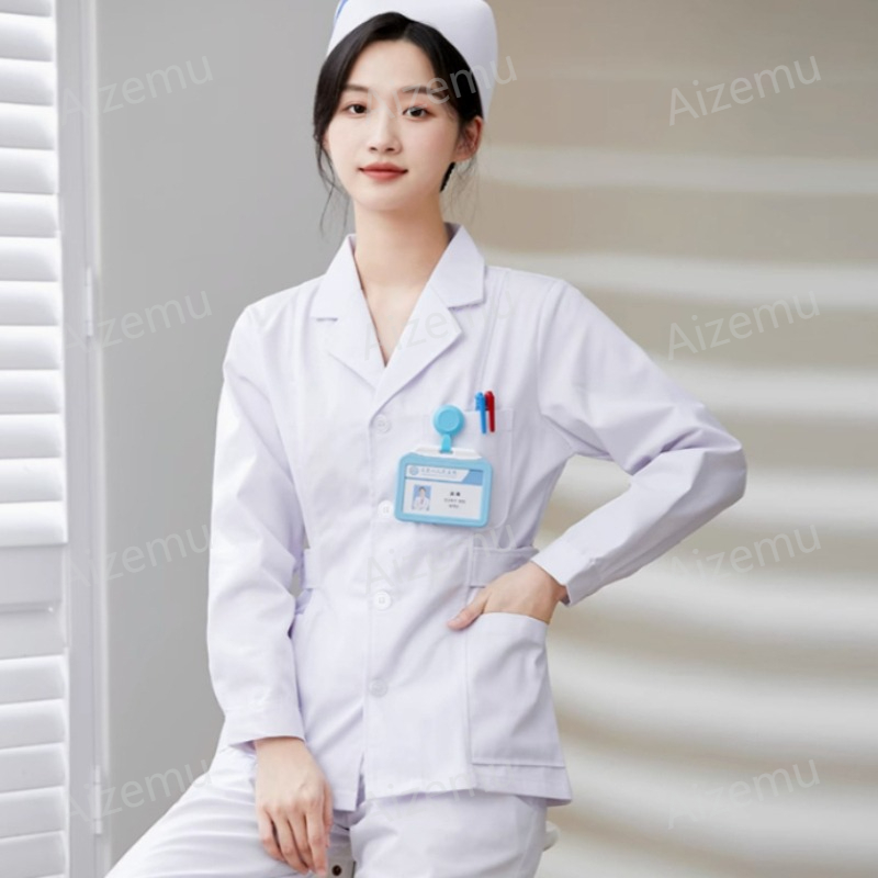 Novo uniforme branco de manga  - Medical Lab Logo avaliação e preço