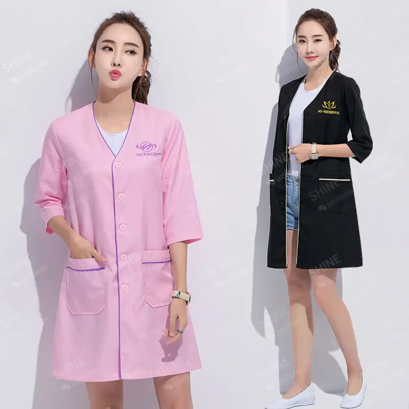 Uniforme de beleza esteticista - Medical Lab Logo avaliação e preço